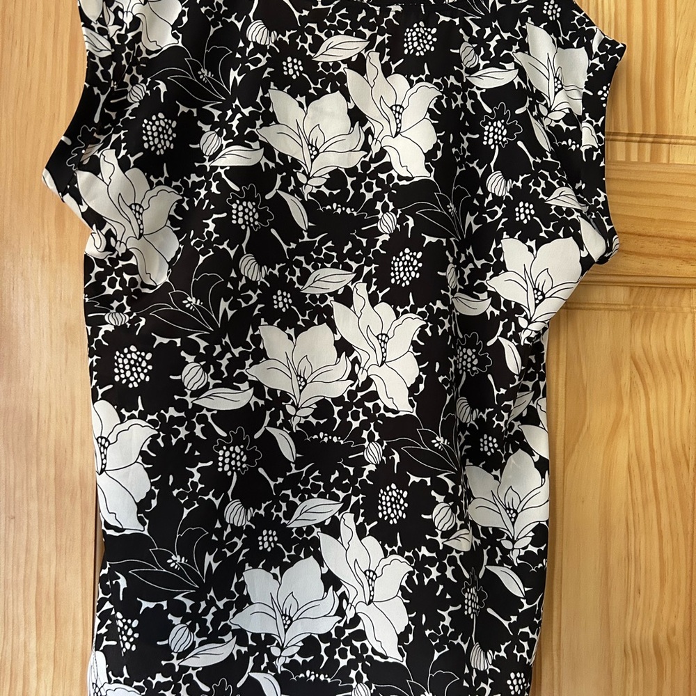 J. Crew Black and White Floral Blouse